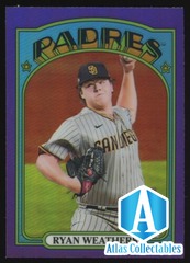 2021 TOPPS HERITAGE HIGH #634 RYAN WEATHERS PURPLE REFRACTOR PADRES RC